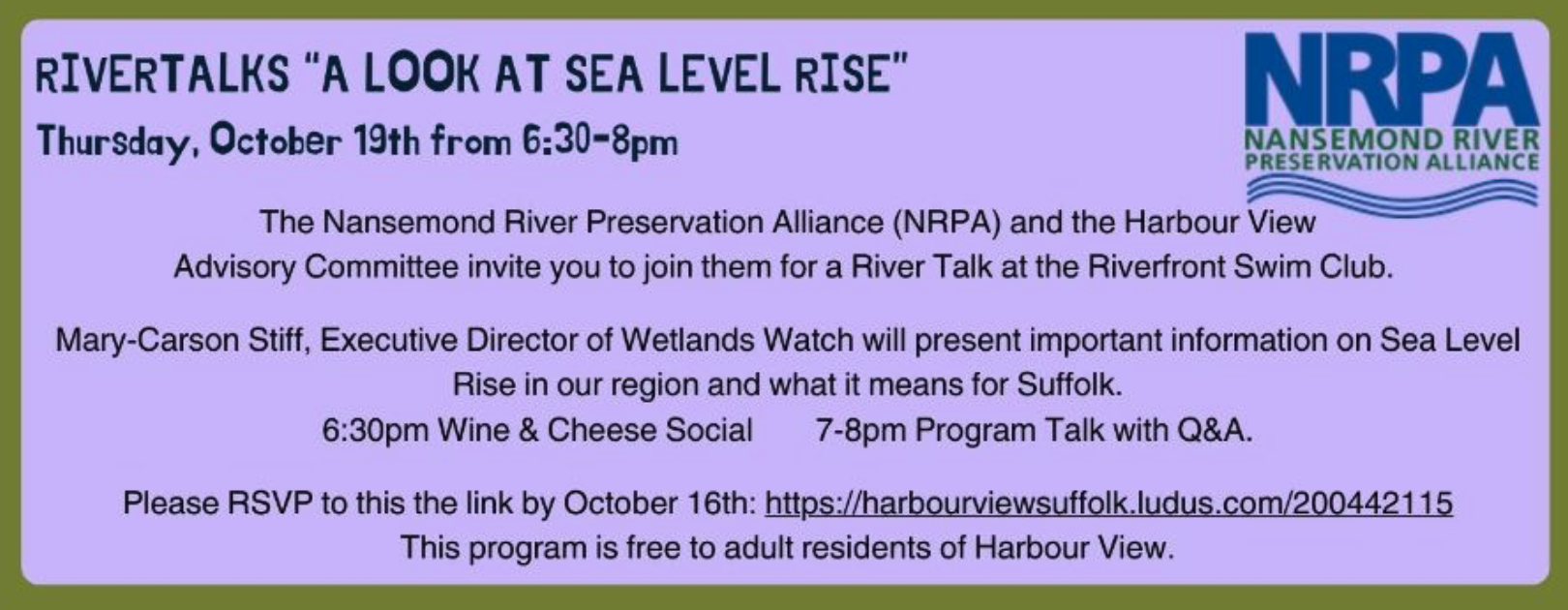 RIVERTALKS "A LOOK AT SEA LEVEL RISE"