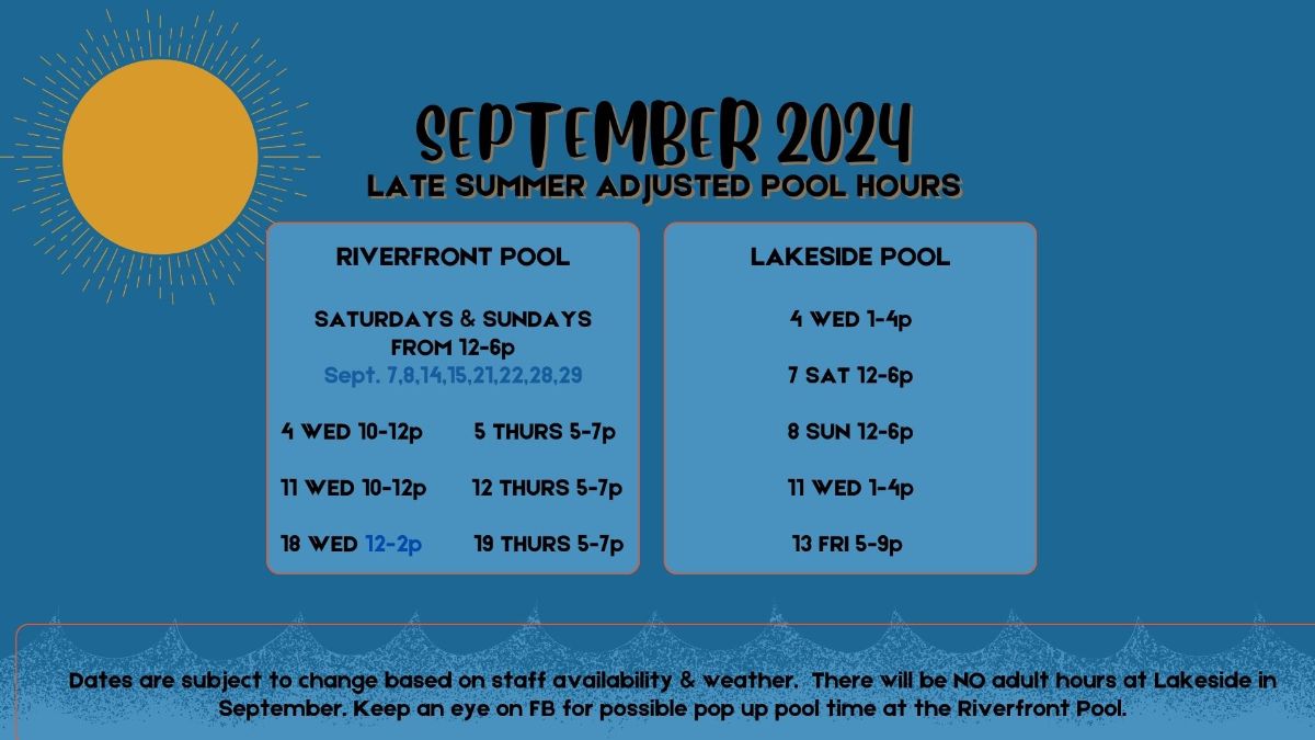 Pool Hours September 2024