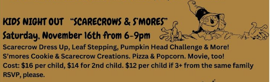 Kids Night Out Scarecrows and Smores 2024